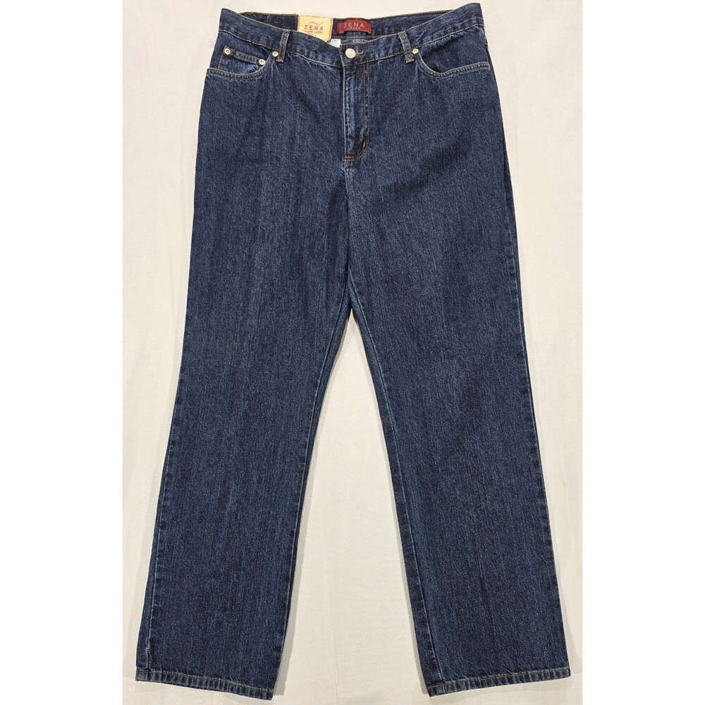 NWT ZENA High Rise Mom Jeans 90s Vintage Dark Wash Relaxed Tapered Womens 14